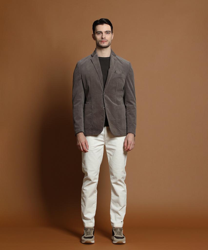 Panicale Charcoal Slim Fit Corduroy Jacket