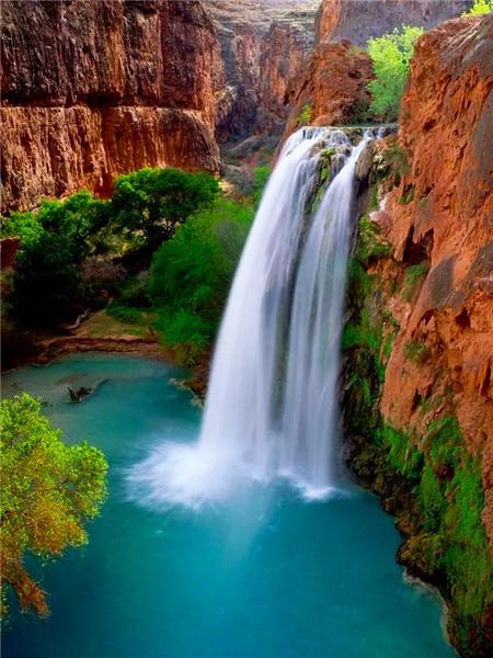 Полный квадратный/круглый алмазная живопись Пейзаж 5D DIY Алмазная вышивка Распродажа Водопад Стразы Мозаика Настенное искусство