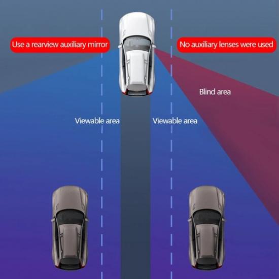2Pcs Clip On Car Blind Spot Rear View Wide Angle Auxiliary Parking Convex Mirror