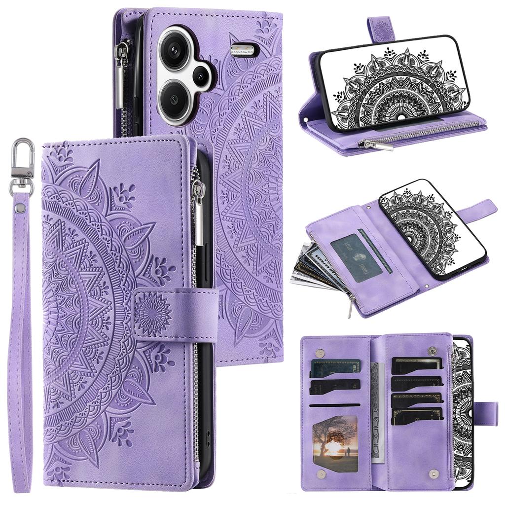 Для Xiaomi Redmi Note 13 Pro+ 5G Кожаный чехол с узором мандалы Чехол-кошелек для телефона