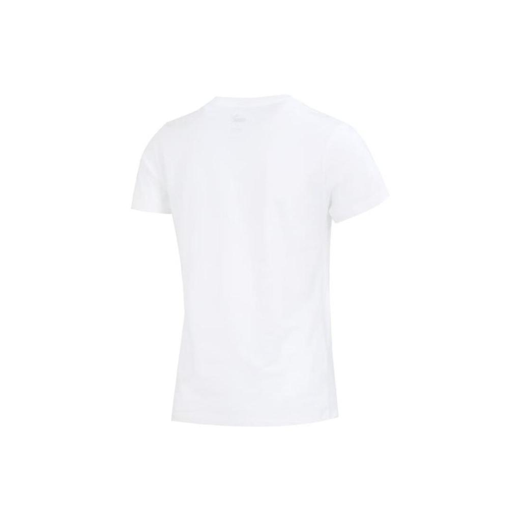 Puma American Retro Letter Logo Print Breathable Loose Fitness Training Casual Short Sleeve Drop Shoulder T-Shirt Women Tops White 673655-02