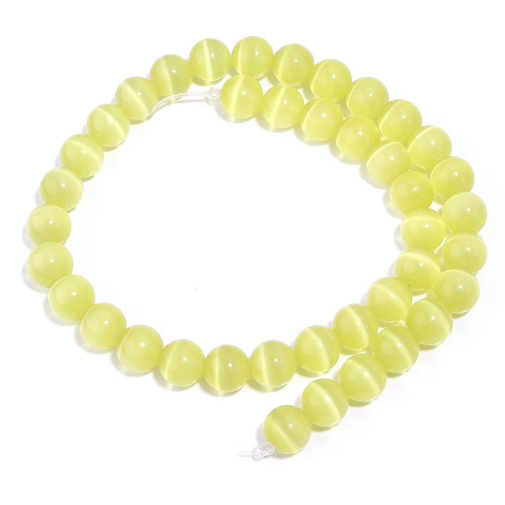 Светло-желтый опал, круглые бусины из камня для изготовления ювелирных изделий, браслет ручной работы, 15 дюймов, нить