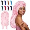 Extra Large Satin Sleep Bonnet High Elasticity Sauna  Shower Caps Casual Women Long Sleep Cap
