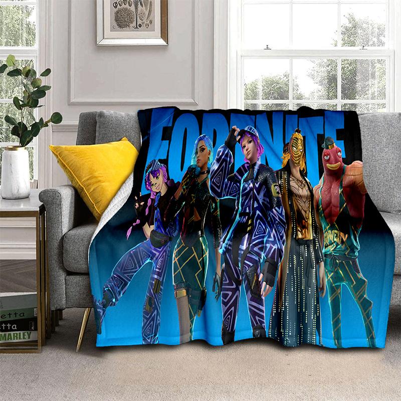 3D Мультяшное Игровое Фланелевое Одеяло F-Fortnites Мягкое Теплое Плед для Спальни Гостиной Кровати Путешествий Кемпинга Пикника Подарок