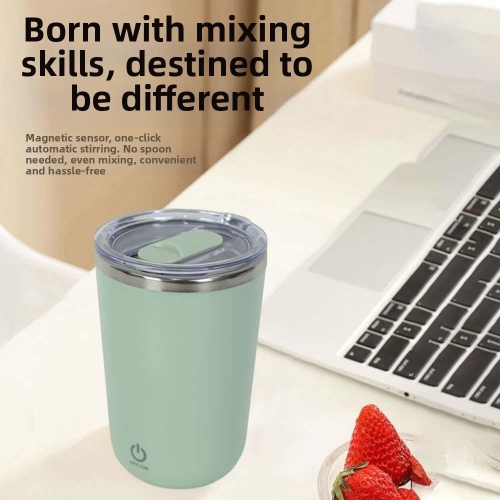 Auto Rotate Electric Mixing Cup 304 Stainless Steel Stirring Coffee Cup Kitchen