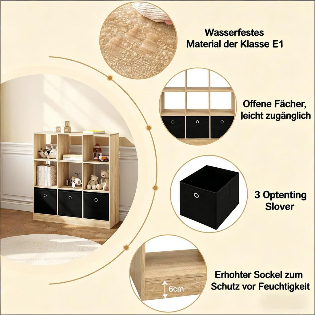 Kitchen Shelf, Spacious Cube Shelf, Bookshelf, Freestanding Storage Shelf, Sideboard in the Living Room, Shelf (shelf only)