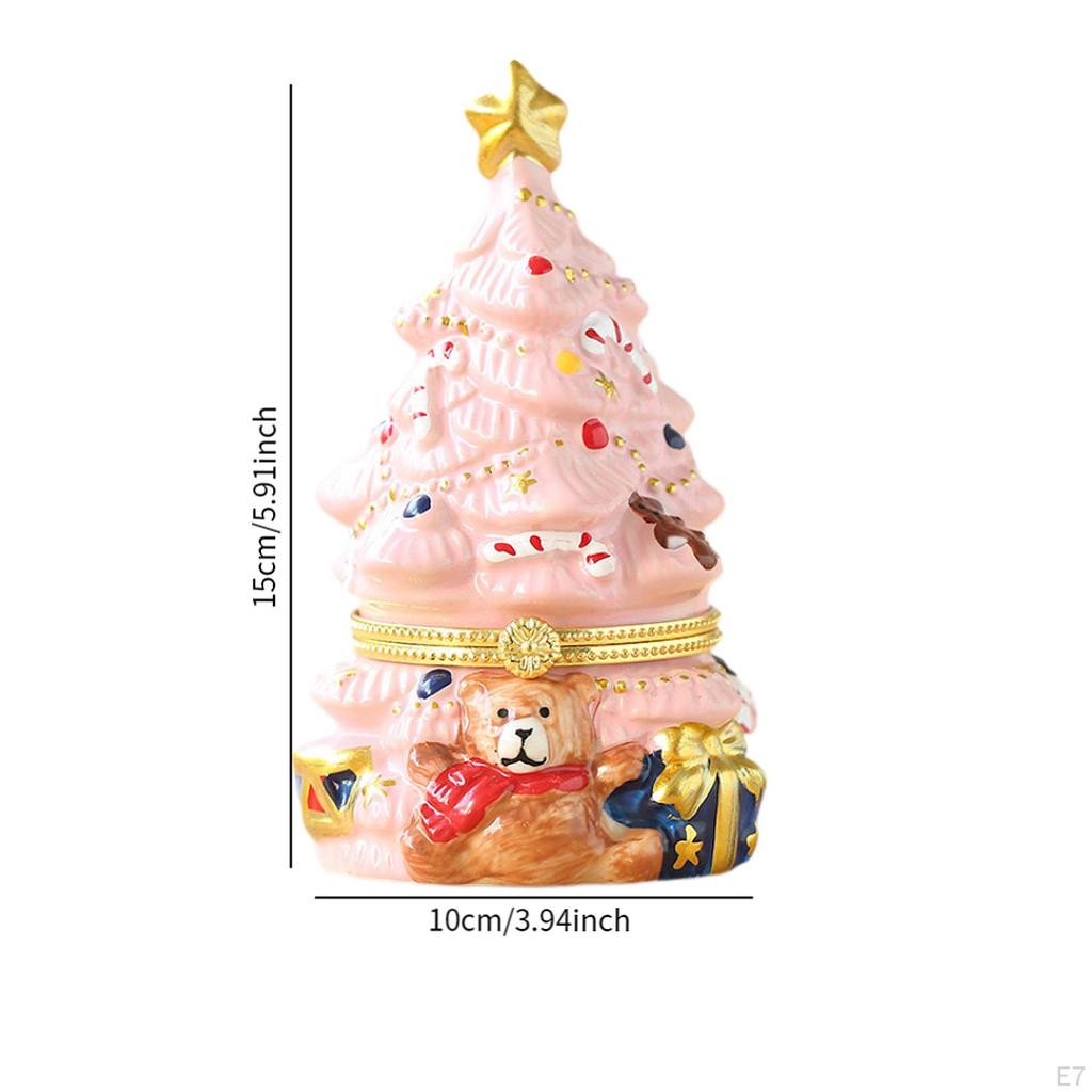 Керамическая шкатулка для украшений на елку для хранения безделушек и подарков
