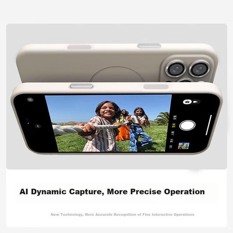 With Built-In Lens ProtectorMagnetic Charging Case for IPhone 16 Pro, Full Protection Cover with Camera Buttons, Shockproof Liquid Silicone Feel