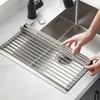 1pc Foldable Dish Drying Rack - Multi-Purpose Sink Drain Rack for Kitchen - Easy To Roll and Store - Kitchen Tools