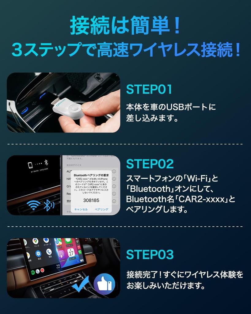 OTTOCAST Мини Беспроводной Адаптер CarPlay Android Auto для Беспроводного Подключения к Оригинальному Проводному Авто Отечественный [Аутентичный Продукт] & CarPlay/Android