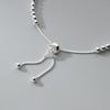 Handmade Strand Box Chain Round Beads Beaded 925 Sterling Silver Adjustable Bracelet for Women Fine Jewelry