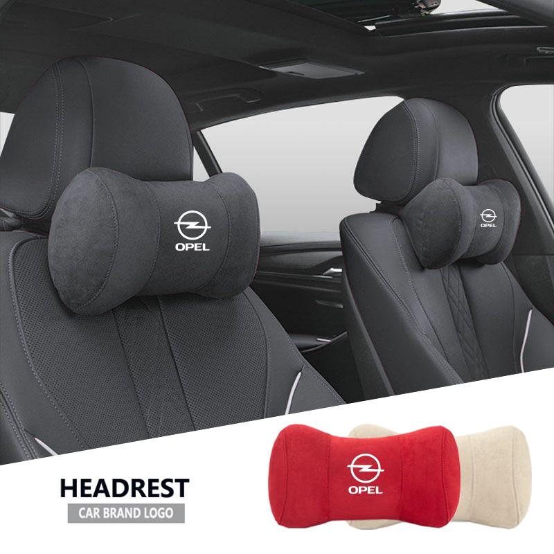 czlsev1 Car Seat Headrest Suede Neck Pillow Head Cushioning For Opel Astra Grandland Corsa Mokka Frontera Insignia Zafira Vivaro Karl