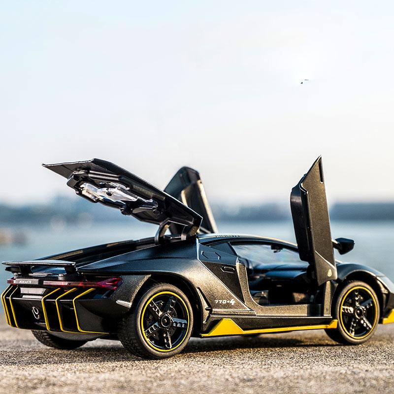 1/32 Lamborghini LP770 автомобиль литой спортивный автомобиль модель литой звук супер гоночный подъемный хвост детская игрушечная машинка для детей мальчик подарок
