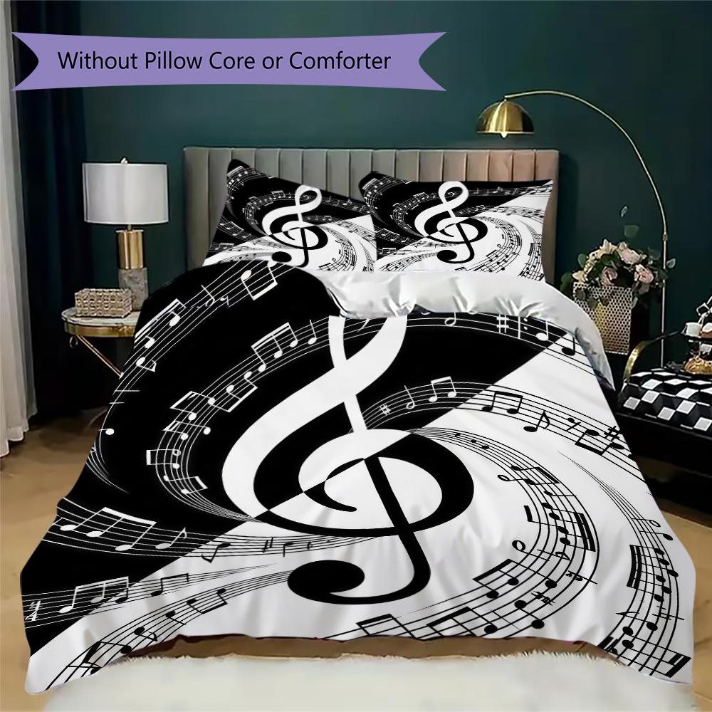 Art Music G Pattern Bedding uilt Set uilt Cover Pillowcase Home Decoration Birthday Gift (1 * duvet cover + 2 * pillowcase without core)