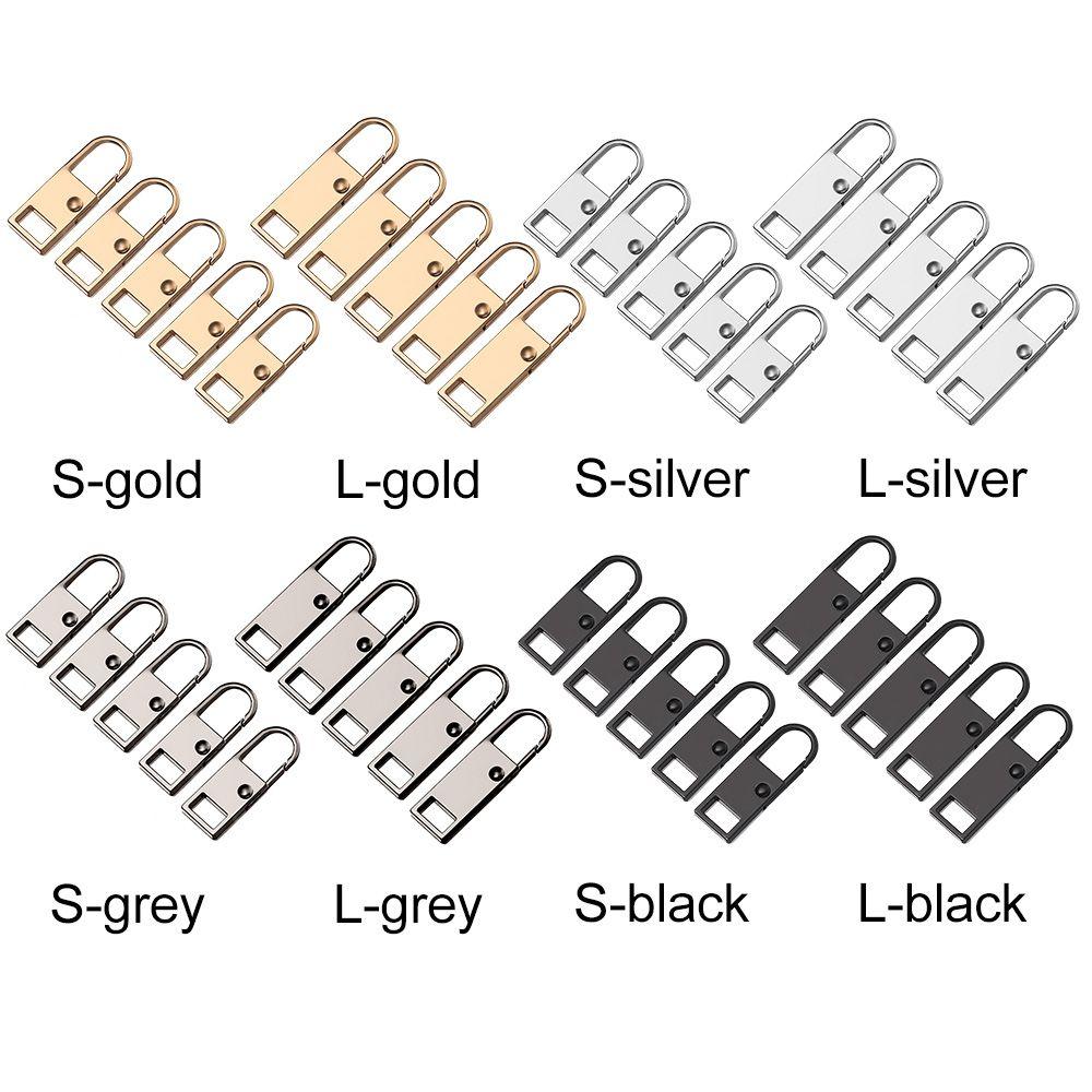 5pcs Broken Buckle Detachable Sewing Kit Metal Zip Zipper Pull Metal Zipper Head Zipper Slider