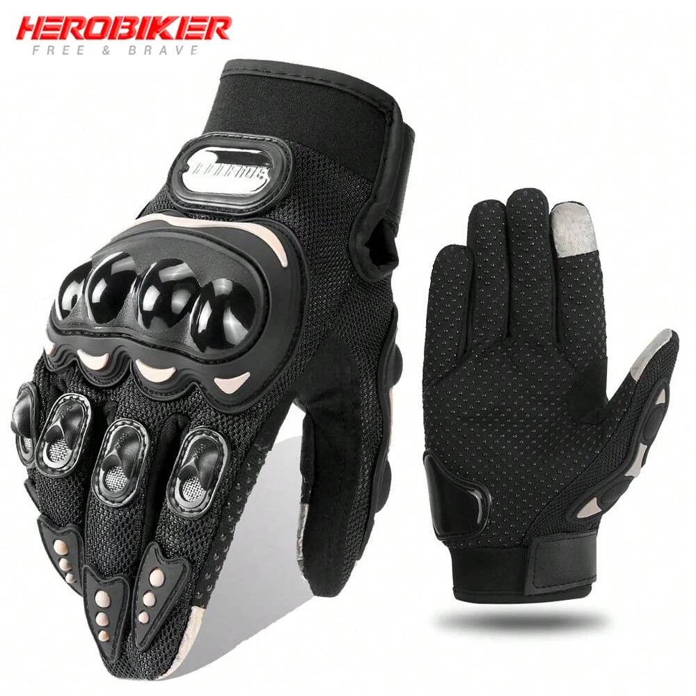 Breathable Motorcycle Gloves Full Finger Touch Screen Compatible Moto Racing Protective Gloves for Bicycle And Summer Use