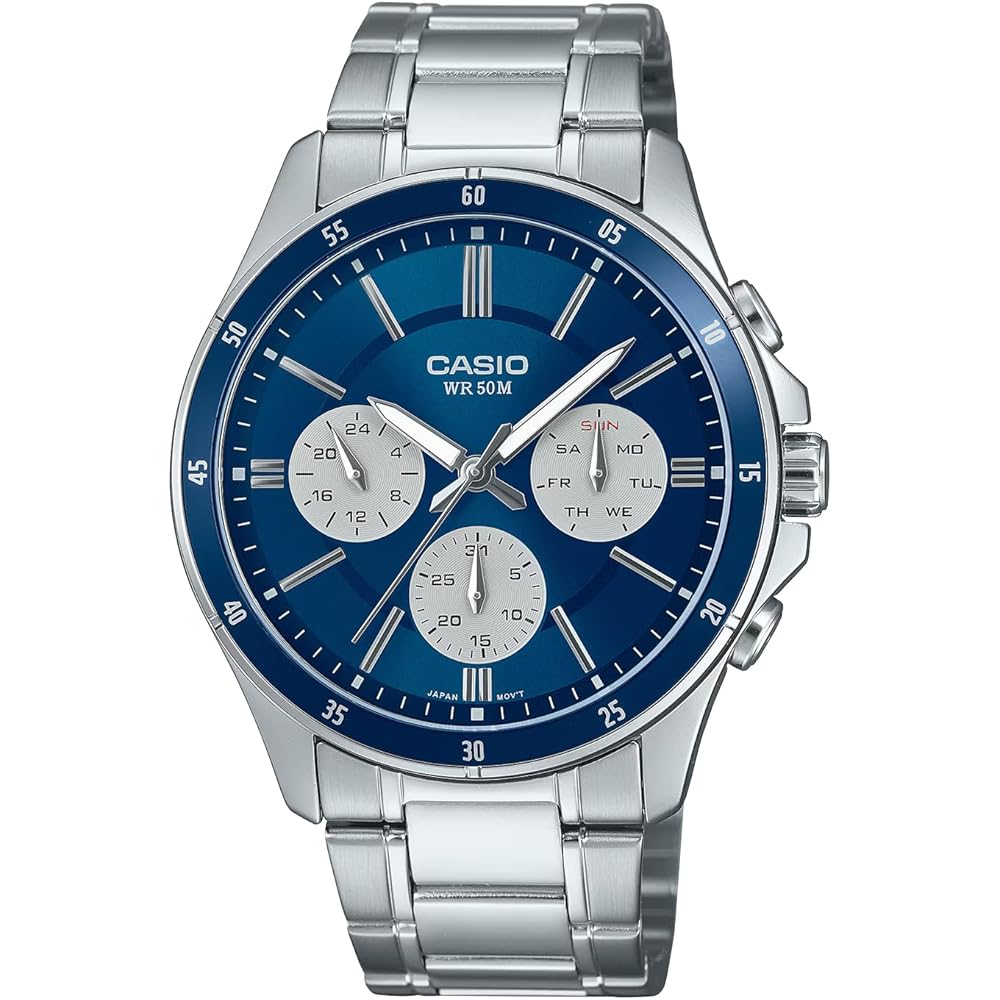Casio Standard Quartz Men's Watch MTP-1374D-2A3V Multi-Axis 24-Hour Display Blue Overseas Model