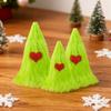 3 Pcs Green Furry Christmas Tree Decoration Fuzzy Elf Xmas Tree Tabletop Decor Soft Faux Fur Table Centerpiece for Living Room Home Kitchen Desk Decor