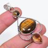 Натуральный тигровый глаз, морганит 925 стерлинговое серебро ювелирный кулон 2,76" R0h66