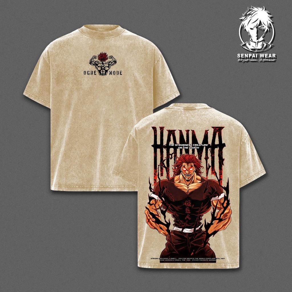 Vintage Yujiro Hanma Ogre Mode Baki Anime Washed Graphic Tee Unisex Retro Shirt