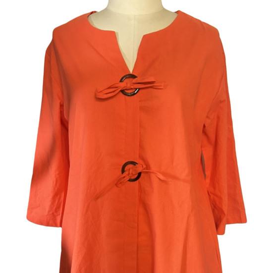 Лето Осень Женское Платье V-образный вырез рукава три четверти Свободный Плюс Размер Длина Колена Ретро Повседневный