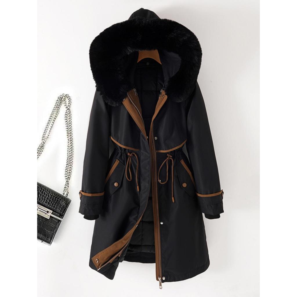 Women's Winter 2025 Parka: New Style, Down Cotton, Plus Size, Thick Liner, Detachable Cotton-Padded Jacket