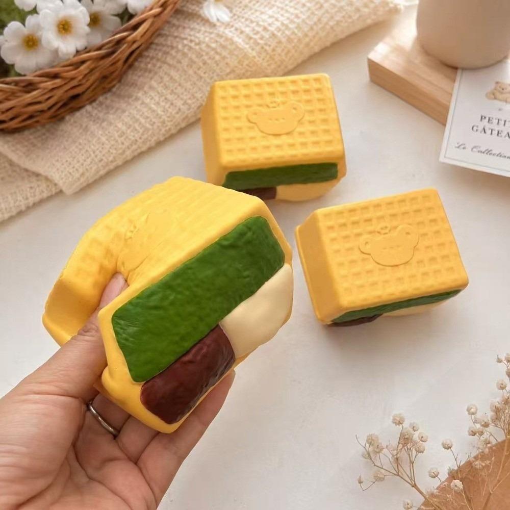 Soft Sticky Simulated Bread Squishy Toy Slow Rebound Bread Fidget Toy Holiday Gift
