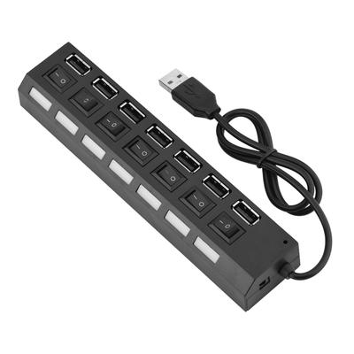 480 Мбит/с 7-портовый USB-концентратор Plug & Play без конфликтов 7-портовый USB 2.0-концентратор для мыши, принтера, сканера