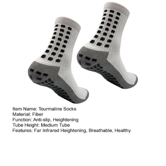 PeakGrowth Far Infrared Heightening Tourmaline Socks Breathable Titanium Ion Heightening Booster Socks Tourmaline Health Sock for Winter Outdoor