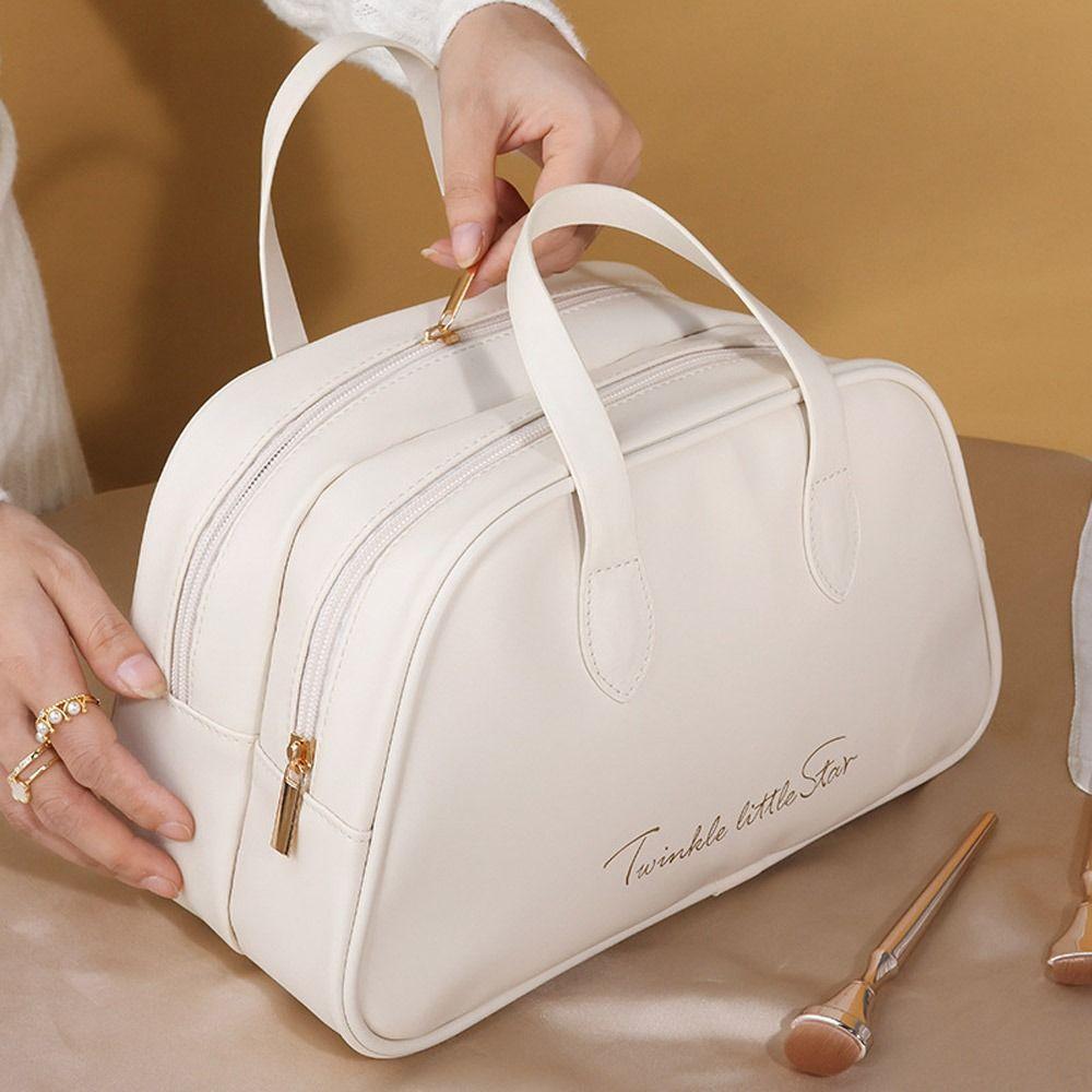 Косметичка большой вместимости, двухслойная, многофункциональная сумка для хранения, женская