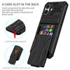 For iPhone 16 Plus Case with Card Holder PC+TPU Phone Back Cover Kickstand