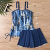 Women's Swimwear With Chest Pad Push Up Two Piece Swimsuit Tank Top With Panties Slim Fit Printed Swimwear
