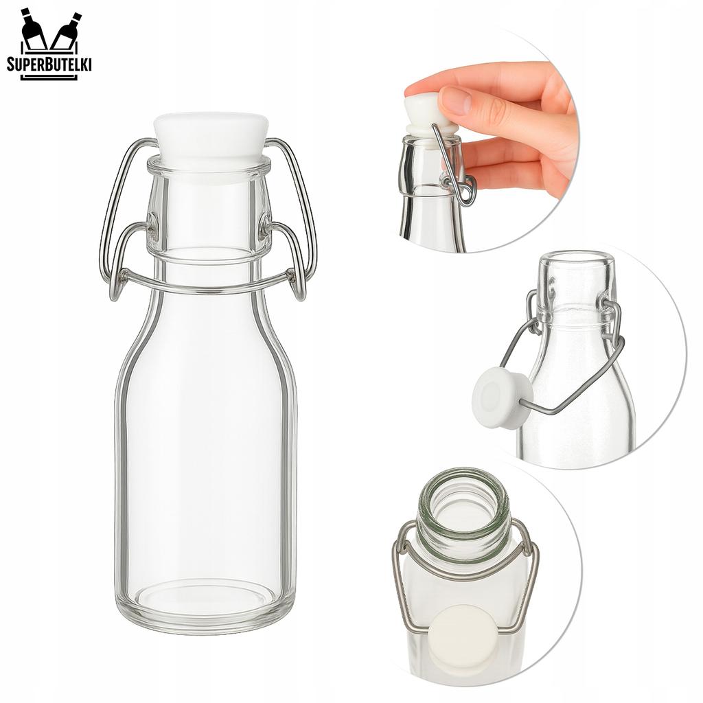Round bottle with clip - 110 ml