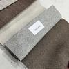 Dark Brown Plaid Faux Cotton Linen Blackout Curtains, Korean Style for Bedroom/Balcony, Hook-Free, High-Temp Set