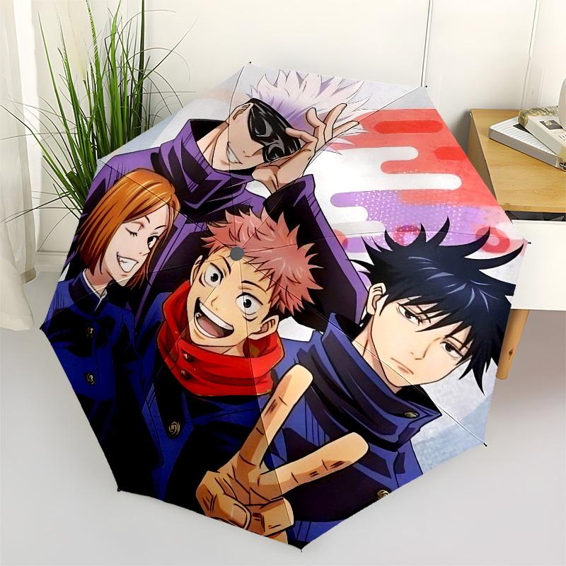 Jujutsu Kaisen, Peace SignThemed Automatic Opening and Closing Umbrella 8 Ribs, Suitable for Leisure and Going Out, Outdoor Accessory, Got