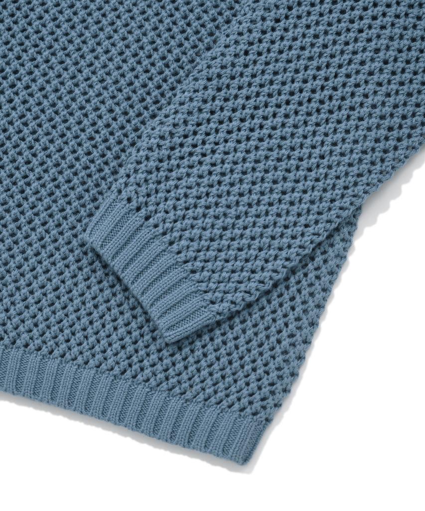 PHYSICAL DEPARTMENT P-Active Beaded Mesh Hooded Knit Zip-Up_Vintage Blue