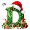 Reusable Christmas Stocking Tag 26 Alphabet Ornament, Personalized Letters Acrylic Tree Hanging Decoration with Ornament for Family Santa Hat And Elf