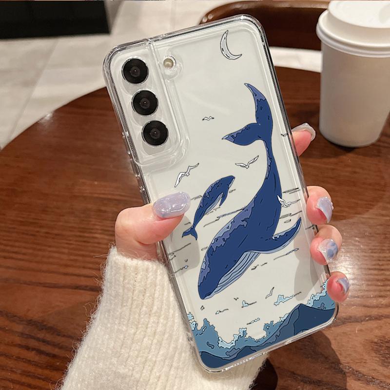 Чехол для телефона с принтом «Маленький цветок» для Samsung Galaxy S26 S25 S24 S23 Ultra S22 Plus S24 S21 FE S25 Edge Прозрачный Ударопрочный Мягкий Чехол