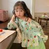 Детская рубашка с квадратным вырезом и длинными рукавами для девочек, базовый топ с пышными рукавами и пуловером