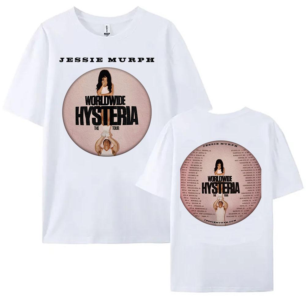 Y2K JESSIE MURPH The Worldwide Hysteria Tour 2025 T-shirt Cotton Summer Unisex Streetwear Hip Hop Casual Female Tshirts Graphic