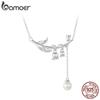 BAMOER Стерлинговое Серебро 925 пробы Романтическое ожерелье-цепочка с ландышами для женщин, подарок на помолвку