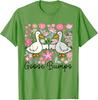 Goose Bumps Duck Floral Pun Graphic Tee Cute Casual Short Sleeve T-Shirt for Women