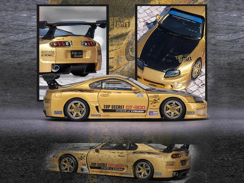 Inno Models 1/64 Scale Toyota Supra (A80) TOP SECRET GT300 Gold Finished Product A80TS-GOLD