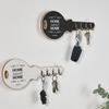 Decorative Key Holder for Wall, Home Sweet Home Design, 4 Hooks, Black