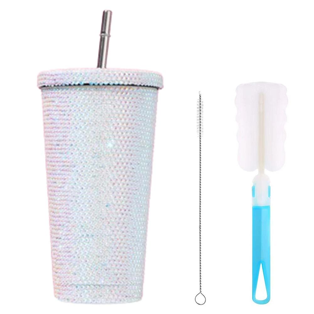 Insulated Glitter Coffee Cup Double Layer Stainless Steel Water Bottle Girl
