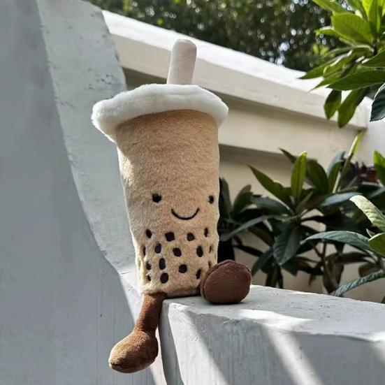 Milk Tea Plush Toy Soft Fluffy Pearl Milk Tea Cup Doll Large Hugable Pillow