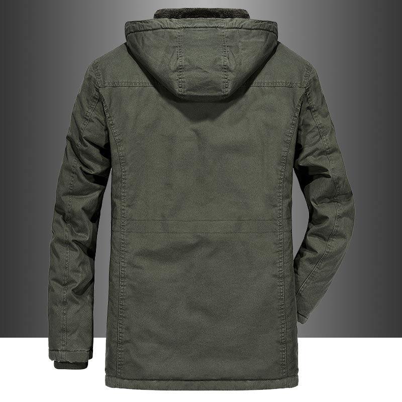 Зимние мужские куртки средней и длинной длины с хлопковой подкладкой, молодежные куртки с хлопковой подкладкой, ворсистые и утолщенные куртки, свободные куртки с хлопковой подкладкой