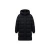 Letter Print Mid-Length Water-Resistant Thickened Warm Hooded Down Jacket Women Outerwear Basic-Black 162417902-3