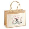 Sac Cabas - PLANETEE - Jute Avec Poche Sara La Plus Belle - Jute Naturel - 43 X 33 Cm - Imprimé En France