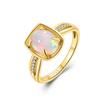 Natural Opal Ring Real Ethiopia Gemstones 925 Sterling Silver Yellow Gold Color Fine Jewelry for Women Nice Gift